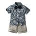 IROINNID Boy s Summer Short Sleeve Lapel Tops With Shorts Suit