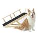 Tall Adjustable Pet Ramp Folding Portable Wooden Dog Cat Ramp with Safety Side Rails Non-Slip Paw Traction Surface Dog Step for Car SUV Bed Couch Adjustable Height from 9.3 to 24