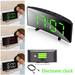 HOTBEST LED Electronic Clock Home Mirror LED Digital Alarm Clock Bedside Alarm Temperature Display Bedroom Nightstand Clock with USB Charger