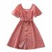 ZRBYWB Children s Clothing Summer Short Sleeve Polka Dot Princess Dress European Girls Dresses V Neck Dress Polka Dot Dress Baby Girl Clothes