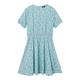 NAME IT Mädchen Nlfeckali Ss Dress Kleid, Iced Aqua/AOP:Flowerprint, 146