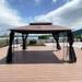 13x10 Outdoor Patio Gazebo Canopy Tent With Ventilated Double Roof And Mosquito net Brown Top