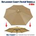 TOPCHANCES Patio Umbrella 8.8ft Replacement Canopy for 8 Ribs Outdoor Patio Umbrella Canopy Cover - Khaki (CANOPY ONLY)