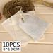 Hayafir 10x Cotton Muslin Drawstring Empty Filter Bag for Tea Separate Spice Herb 8x10cm