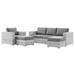 Lounge Sectional Sofa Chair Set Rattan Wicker Grey Gray Modern Contemporary Urban Design Outdoor Patio Balcony Cafe Bistro Garden Furniture Hotel Hospitality