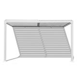 Aoodor 10 Ft. W x 13 Ft. D Outdoor Louvered Pergola Adjustable Louvered Sloping Roof Wall-Mounted Pergola