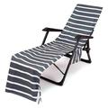 Sunward Stripe Chair Cover Printed Beach Towel Polyester Cotton Lounge Chair Towel