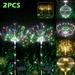 Hands DIY 2pcs Fireworks Solar Lights Outdoor IP65 Waterproof Starburst Fairy Light Auto ON/OFF Copper Wire Twinkling Stake Light for Patio Yard Flowerbed