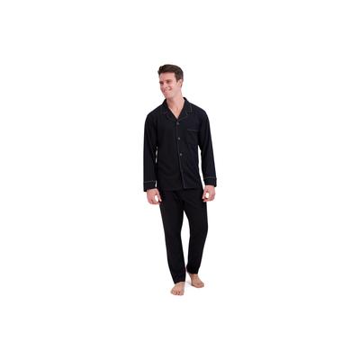 Men's Big & Tall Knit Pajama Set Pajamas by Hanes in Black (Size 3XLT)