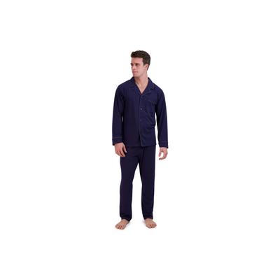 Men's Big & Tall Knit Pajama Set Pajamas by Hanes in Navy (Size 3XLT)