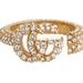 Gucci Jewelry | Gucci Gold-Tone Gold Plated Crystal Embellishment Double G Ring - Nwt | Color: Gold | Size: 7