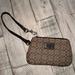 Coach Bags | Coach Brown Monogram Fabric Wristlet Purse/Coin/Travel | Color: Brown/Tan | Size: 3 3/4" Top To Bottom 6 1/2" Wide At The Bottom