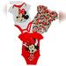 Disney One Pieces | Disney Baby Girl Bundle Of 3 Minnie Mouse Onesies | Color: Red/White | Size: 6-9mb