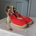 J. Crew Shoes | New J Crew Sardinia Wedge Espadrille Red Sz 10 | Color: Red/Tan | Size: 10