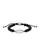 Diesel Bracelet for Men, Black Agate Beaded Bracelet, Length: 250mm, Width: 23mm, Height: 11mm, DX1434040