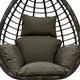ZTGL Egg Chair Cushion Replacement, Foldable Hanging Basket Chair Cushion, Thicken Waterproof Hanging Egg Chair Cushion,Washable Egg Swing Chair Cushion with Headrest,Dark Gray,(Pack of 1)