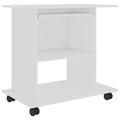 pedkit Computer Desk with Shelf Keyboard Tray Home Office Laptop Desktop Table Workstation White 80x50x75 cm Chipboard