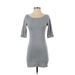 Fashion Nova Casual Dress - Mini: Gray Solid Dresses - Women's Size Small