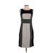 Yoana Baraschi Casual Dress - Sheath Crew Neck Sleeveless: Black Color Block Dresses - Women's Size 2