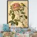 August Grove® Victorian Retro Rose VII - Floral Rose Canvas Wall Art Plastic in Pink | 44 H x 34 W x 1.5 D in | Wayfair