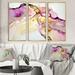 Ivy Bronx Liquid Universe w/ A Touch Of Gold I - Abstract Liquid Ink Canvas Wall Art Set Canvas in White | 20 H x 36 W x 1 D in | Wayfair