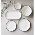 Breakwater Bay Minimalist White Dinnerware - Five Piece Set, Ceramic in Black/White | Wayfair 677291F7DFA24C04B5D72589807A9948