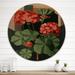 Red Barrel Studio® Blossoming Geranium in Retro Colors III - Floral Wall Art - Natural Pine in Brown/Green/Red | 29 H x 29 W x 1 D in | Wayfair