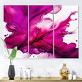 Latitude Run® Ancient Mystery In Viva Magenta II - Abstract Liquid Ink Canvas Wall Art Set Metal in Indigo/Pink/Red | 32 H x 48 W x 1 D in | Wayfair