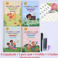 Cahier d'exercices en anglais Alpha pour enfants avec stylo magique 4 cahiers 1 étui à stylo 5