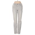 Joe's Jeans Jeans - Low Rise Skinny Leg Denim: Gray Bottoms - Women's Size 25 - Distressed Wash