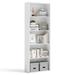 Costway 5-Shelf Storage Bookcase Modern Multi-Functional Display Cabinet-White