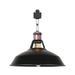 FSLiving H-Type Track Lighting E26 Base Industrial Adjustable Angle Lamp Black Metal Shade with Red Bronze Socket Track Light Fixture for Slope Ceiling Gimbal Bulb and Track Not Included - 1 Light