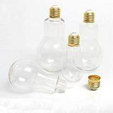 Nvzi Lamp Plastic Transparent Bottle Bulb Milk Juice Beverage with Straw 10PCS (300ml)