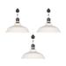 FSLiving H-Type Track Lighting E26 Base Industrial Adjustable Angle Lamp White Metal Shade with Black Pearl Socket Track Light Fixture for Slope Ceiling Gimbal Bulb and Track Not Included - 3 Lights