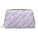 LNWH Light Purple Stripes Pattern Makeup Bag Cosmetic Bag for Women Large Capacity Leather Makeup Bags Travel Toiletry Bag Accessories Organizer