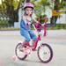 Infans 16 Kids Bike w/Doll Seat Girls Bicycle w/Training Wheels for 4-7 Years Old Girl