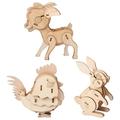 NUOLUX Puzzle 3D Toy Puzzle Wooden Animal Jigsaw Assembly Block Child Kits Modelcraft Building Diy Kit Wood Mechanical
