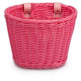 EDFRWWS Bicycle Front Handwoven Kid Adult Bike Handlebar Carrier Bag (Pink)