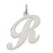 FB Jewels Sterling Silver Rhodium-plated Large Fancy Script Initial R Charm