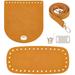 DIY Knitting Crochet PU Leather Bag Nail Bottom Shaper Mat Insert Cushion Base with Holes Snap Hook Clasps Fit for Handbag Brown