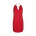 Sam Edelman Halter Neck Keyhole Front Solid Jersey Dress-RED / 2