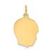 FB Jewels 10K Yellow Gold Plain Medium .013 Gauge Facing Right Engravable Boy Head Charm