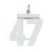 Sterling Silver Sterling/Silver Rhodium-Plated Polished Number 47 Charm (21 X 16) Made In United States qms47