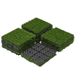 Yaheetech 12 x 12 27pcs Artificial Grass Interlocking Turf Tile Indoor/Outdoor Flooring Decor Green