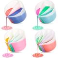 4 Pack Split Cup for Paint Pouring Reusable Silicone Split Cup with 2/3/4/5 Channel Dividers Mixing Cup for Acrylic Paint Resin Pouring DIY Fluid Art Making Polygonal White