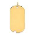 14k Plain .018 Gauge Engraveable Dog Tag w/Notch Disc Charm in 14k Yellow Gold