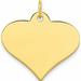 10K Yellow Gold Plain .018 Gauge Engraveable Heart Disc Charm Made In United States 10xm570/18