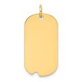 14k Plain .018 Gauge Engraveable Dog Tag w/Notch Disc Charm in 14k Yellow Gold