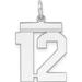 Sterling Silver Sterling/Silver Rhodium-Plated Polished Number 12 Charm (21 X 16) Made In United States qms12