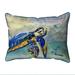 Betsy Drake Interiors SN1437 11 x 14 in. Happy Sea Turtle Small Indoor & Outdoor Pillow